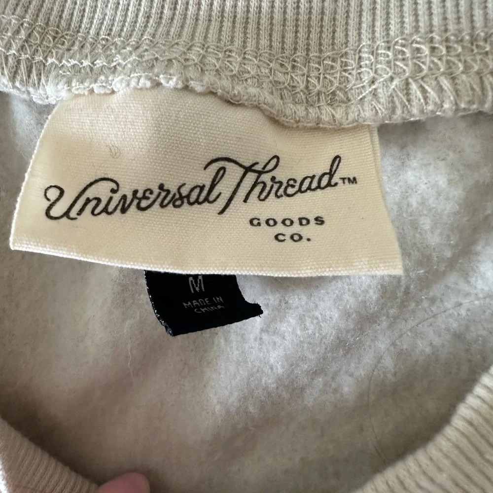 Universal Thread Women's Size Medium "Radiate Love" Crewneck Beige Sweater - Picture 4 of 4
